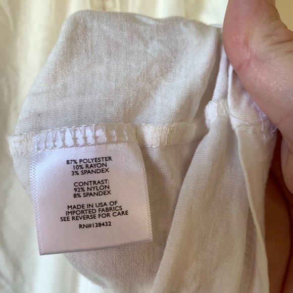 Modcloth White T-shirt with Lace Inset - Picture 6 of 7